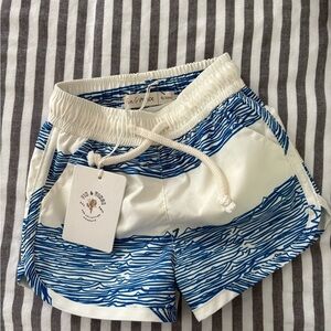Fin Vince Blue and White Swim Shorts